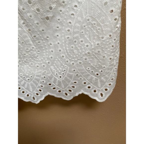 Pippidip Dress Eyelet Lace Mini Dress Scalloped Hemline and Sleeves size Medium - Picture 9 of 11